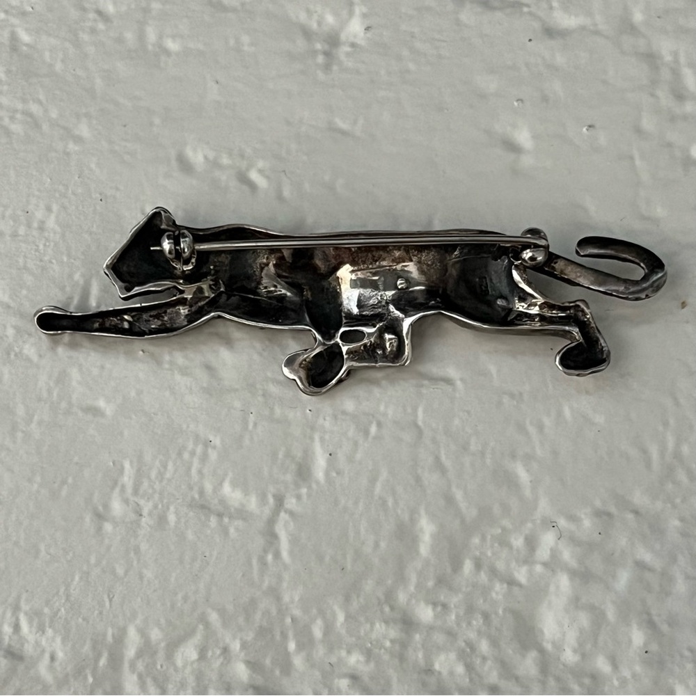 925 PANTHER LEOPARD EXQUISITE Marcasite Sterling Silver Signed Brooch Pin Gift - Picture 7 of 17